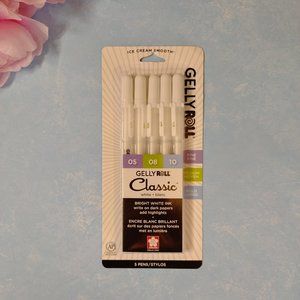 Sakura 5-pack Gelly Roll Gel Ink Pens - Bright White
